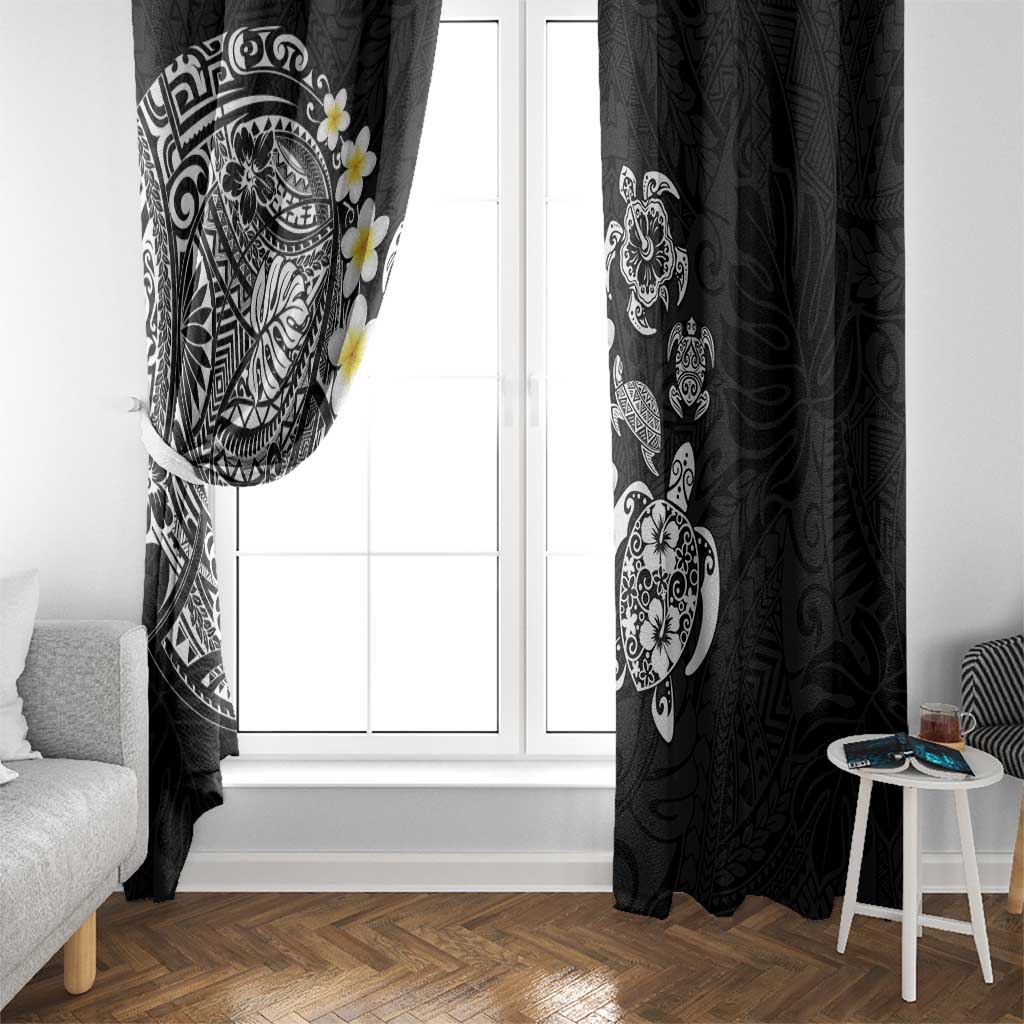 Hawaiian Plumeria Turtles Window Curtain Polynesian Art Tattoo LT03 - Polynesian Pride