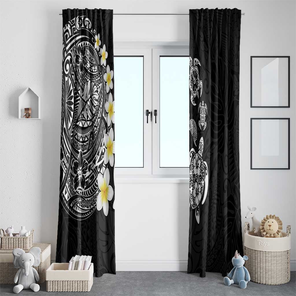 Hawaiian Plumeria Turtles Window Curtain Polynesian Art Tattoo LT03 - Polynesian Pride