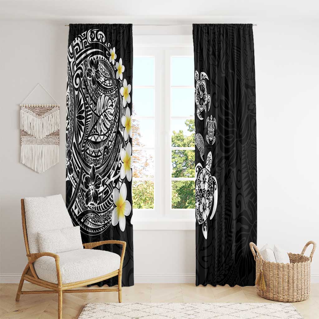 Hawaiian Plumeria Turtles Window Curtain Polynesian Art Tattoo LT03 - Polynesian Pride