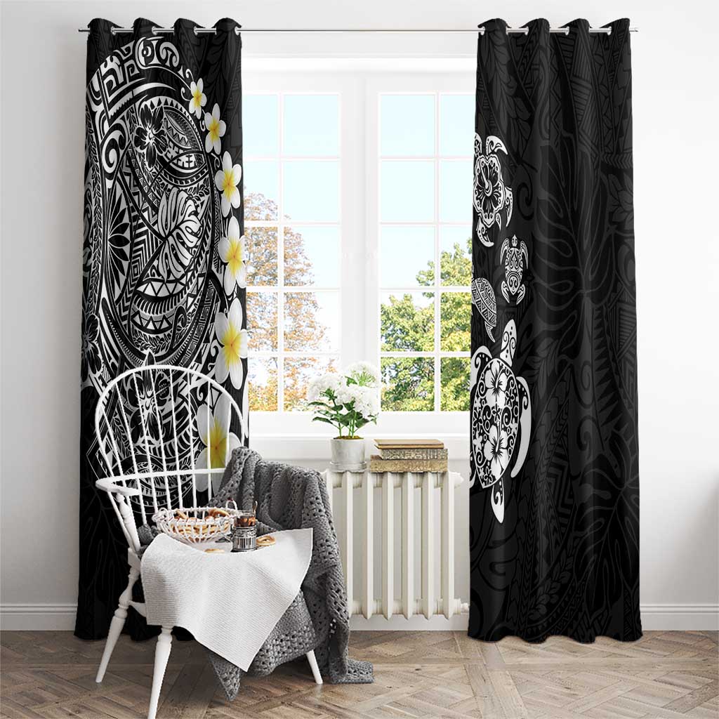 Hawaiian Plumeria Turtles Window Curtain Polynesian Art Tattoo LT03 - Polynesian Pride