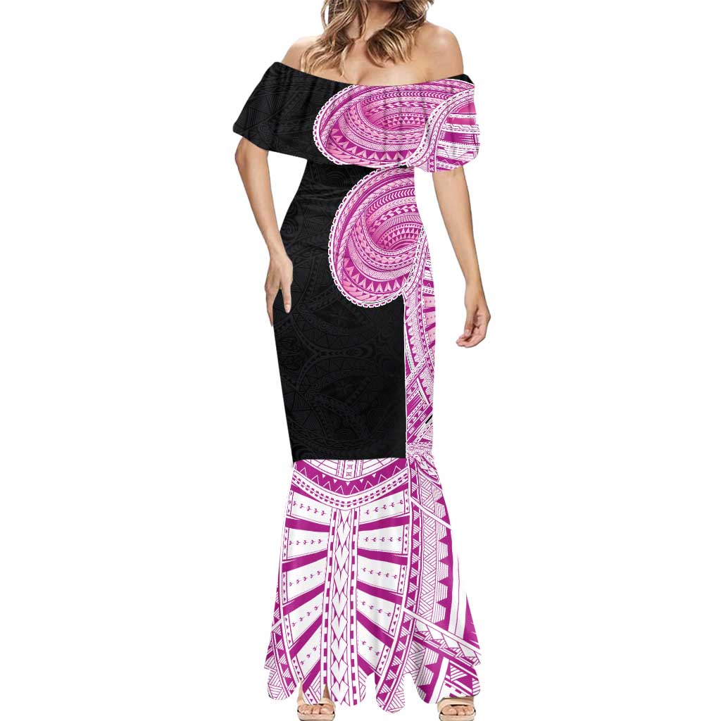 Samoan Art Tattoo Polynesian Pattern Mermaid Dress Pink Out Color LT03 - Polynesian Pride