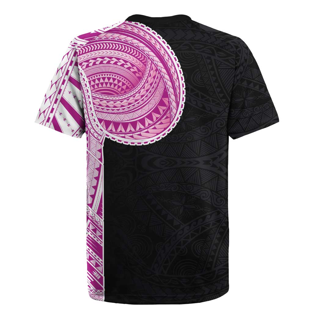 Samoan Art Tattoo Polynesian Pattern Rugby Jersey Pink Out Color LT03 - Polynesian Pride