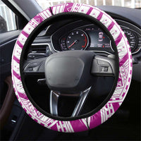 Samoan Art Tattoo Polynesian Pattern Steering Wheel Cover Pink Out Color LT03 - Polynesian Pride
