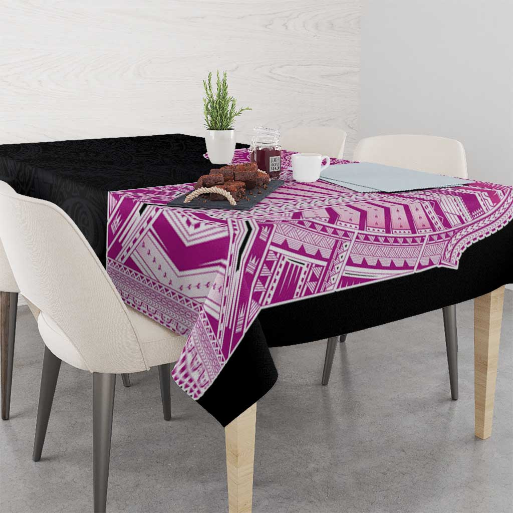 Samoan Art Tattoo Polynesian Pattern Tablecloth Pink Out Color LT03 - Polynesian Pride