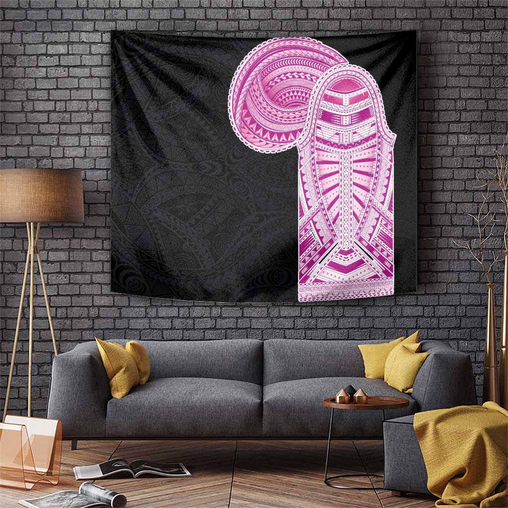 Samoan Art Tattoo Polynesian Pattern Tapestry Pink Out Color LT03 Black - Polynesian Pride