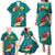 Aloha Kanaka Maoli Hawaii Flowers Family Matching Puletasi and Hawaiian Shirt With Polynesian Pattern Teal Color