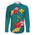 Aloha Kanaka Maoli Hawaii Flowers Family Matching Puletasi and Hawaiian Shirt With Polynesian Pattern Teal Color