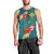 Aloha Kanaka Maoli Hawaii Flowers Men Tank Top With Polynesian Pattern Teal Color