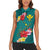 Aloha Kanaka Maoli Hawaii Flowers Women Sleeveless Polo Shirt With Polynesian Pattern Teal Color