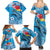 Hawaii Sea Turtle and Tropical Flowers Family Matching Summer Maxi Dress and Hawaiian Shirt Polynesian Tattoo Undersea Vibe