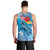 Hawaii Sea Turtle and Tropical Flowers Men Tank Top Polynesian Tattoo Undersea Vibe