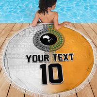 Custom Fiji and Australia Rugby Beach Blanket Aboriginal and Fijian Masi Pattern LT03 - Polynesian Pride