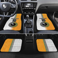 Custom Fiji and Australia Rugby Car Mats Aboriginal and Fijian Masi Pattern LT03 Set 4pcs White - Polynesian Pride