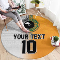 Custom Fiji and Australia Rugby Round Carpet Aboriginal and Fijian Masi Pattern LT03 - Polynesian Pride