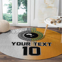 Custom Fiji and Australia Rugby Round Carpet Aboriginal and Fijian Masi Pattern LT03 - Polynesian Pride