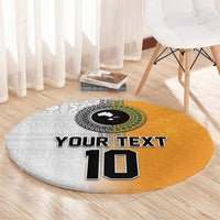 Custom Fiji and Australia Rugby Round Carpet Aboriginal and Fijian Masi Pattern LT03 - Polynesian Pride