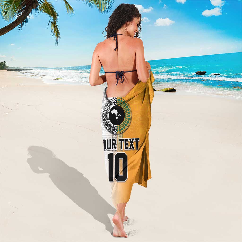 Custom Fiji and Australia Rugby Sarong Aboriginal and Fijian Masi Pattern LT03 - Polynesian Pride