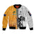 Custom Fiji and Australia Rugby Sleeve Zip Bomber Jacket Aboriginal and Fijian Masi Pattern