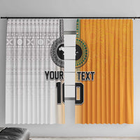Custom Fiji and Australia Rugby Window Curtain Aboriginal and Fijian Masi Pattern LT03 With Hooks White - Polynesian Pride