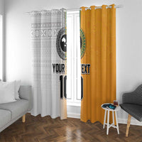 Custom Fiji and Australia Rugby Window Curtain Aboriginal and Fijian Masi Pattern LT03 With Grommets White - Polynesian Pride