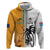 Custom Fiji and Australia Rugby Zip Hoodie Aboriginal and Fijian Masi Pattern