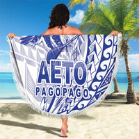 American Samoa Pago Pago Aeto Beach Blanket Wingstyle Blue-White Color LT03 - Polynesian Pride