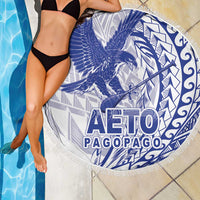 American Samoa Pago Pago Aeto Beach Blanket Wingstyle Blue-White Color LT03 - Polynesian Pride