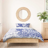 American Samoa Pago Pago Aeto Bedding Set Wingstyle Blue-White Color LT03 - Polynesian Pride