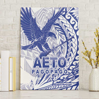 American Samoa Pago Pago Aeto Canvas Wall Art Wingstyle Blue-White Color LT03 Without Frame White - Polynesian Pride