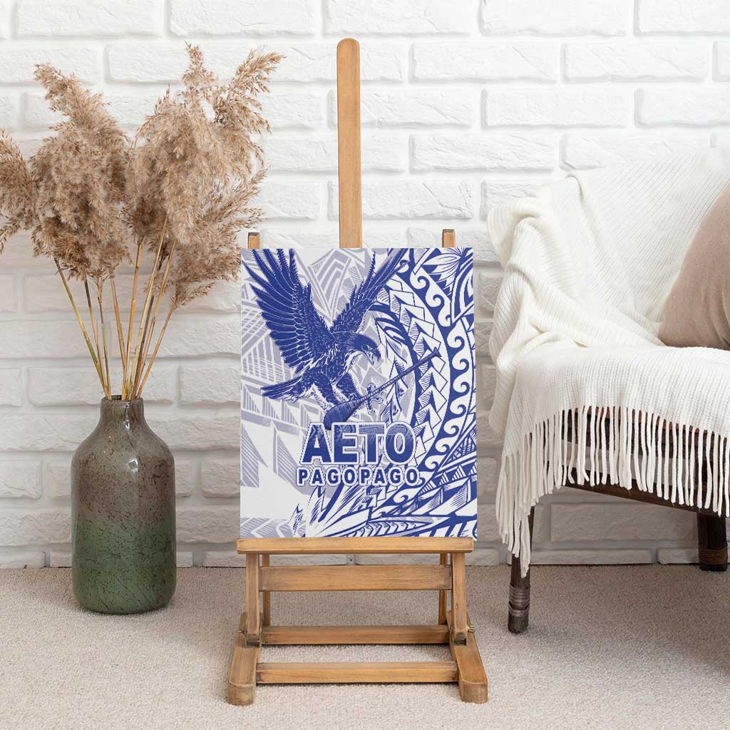 American Samoa Pago Pago Aeto Canvas Wall Art Wingstyle Blue-White Color LT03 - Polynesian Pride