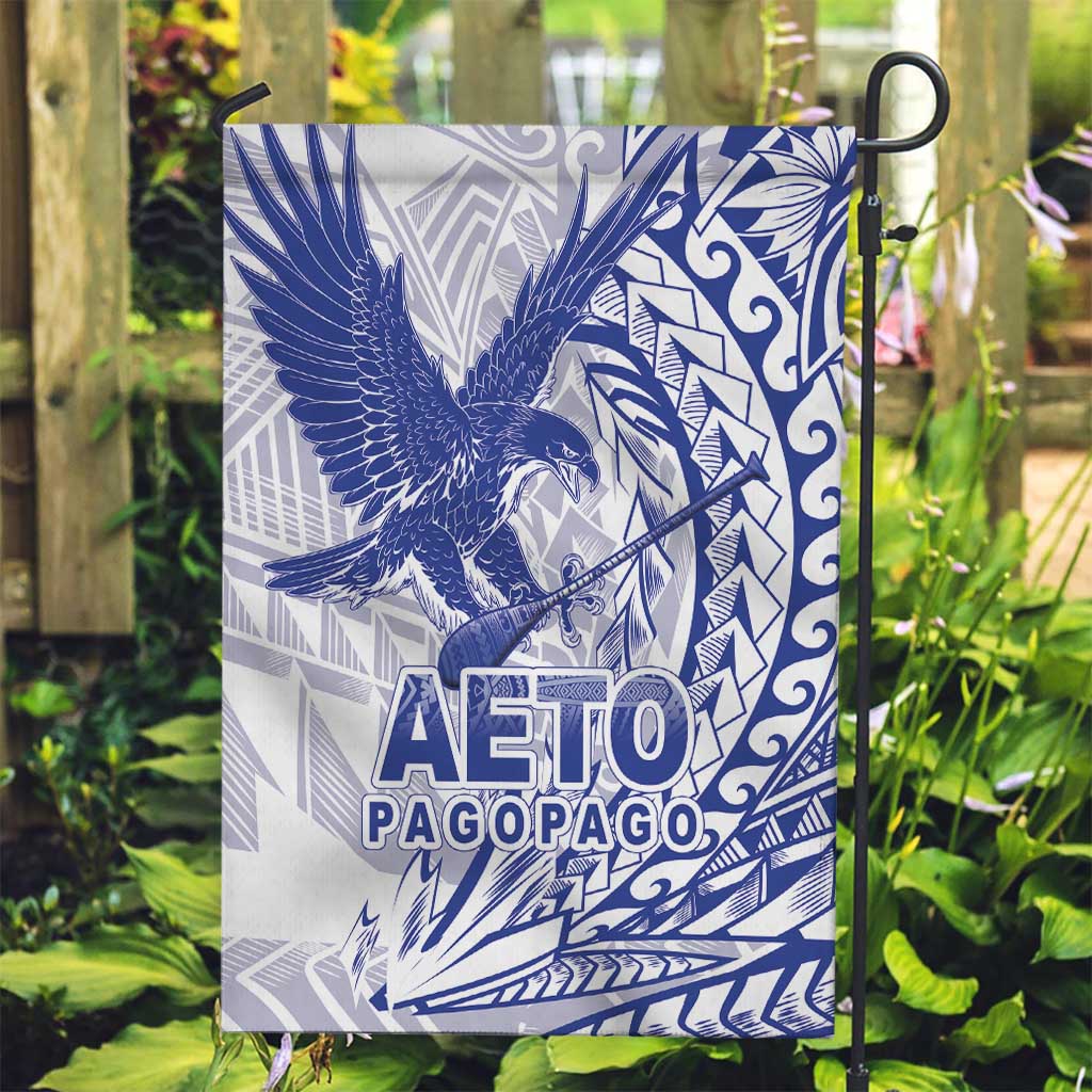 American Samoa Pago Pago Aeto Garden Flag Wingstyle Blue-White Color LT03 Garden Flag White - Polynesian Pride