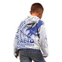 American Samoa Pago Pago Aeto Kid Hoodie Wingstyle Blue-White Color LT03 - Polynesian Pride