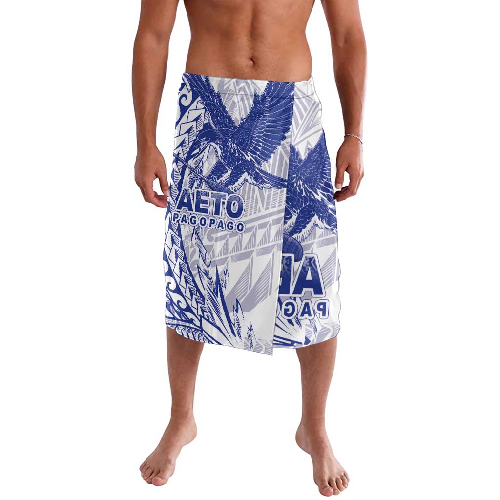 American Samoa Pago Pago Aeto Lavalava Wingstyle Blue-White Color LT03 White - Polynesian Pride