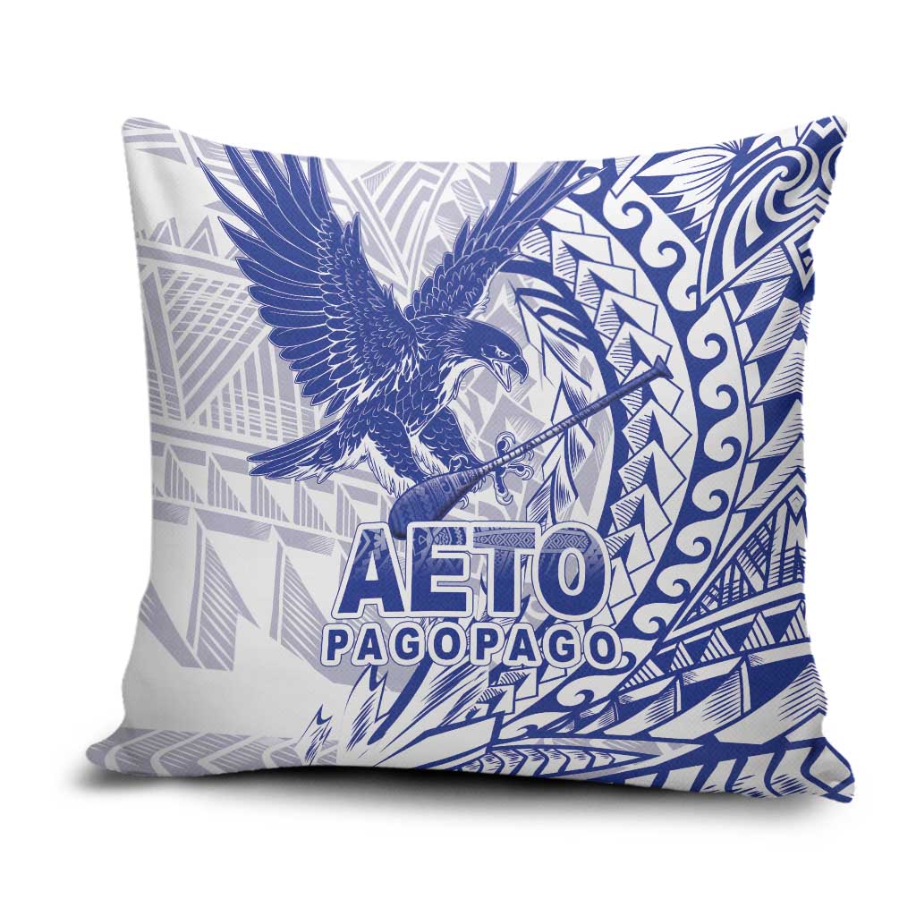 American Samoa Pago Pago Aeto Pillow Cover Wingstyle Blue-White Color LT03 White - Polynesian Pride