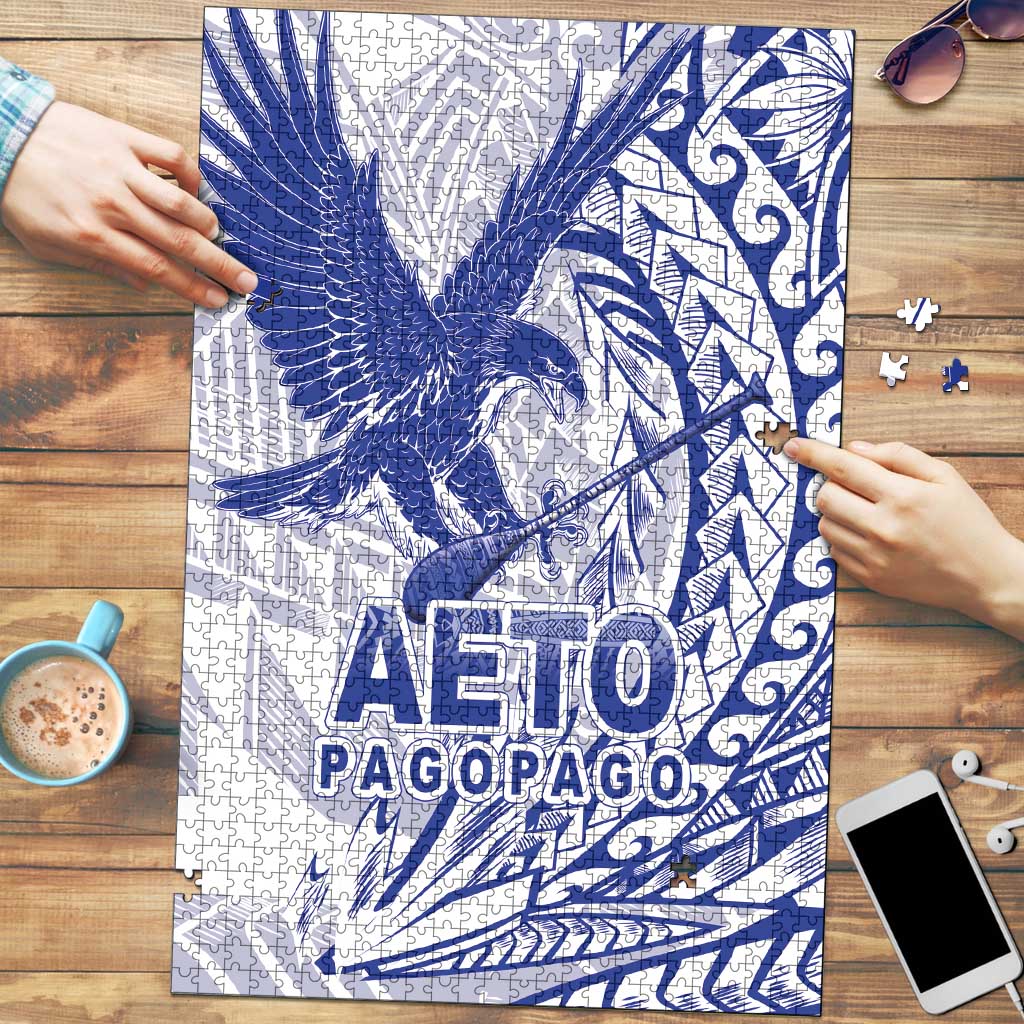 American Samoa Pago Pago Aeto Puzzle Wingstyle Blue-White Color LT03 White - Polynesian Pride