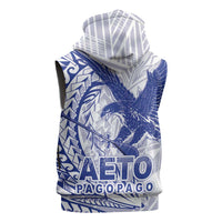 American Samoa Pago Pago Aeto Sleeveless Hoodie Wingstyle Blue-White Color LT03 - Polynesian Pride