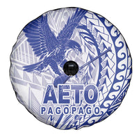 American Samoa Pago Pago Aeto Spare Tire Cover Wingstyle Blue-White Color LT03 - Polynesian Pride