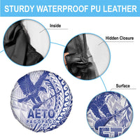 American Samoa Pago Pago Aeto Spare Tire Cover Wingstyle Blue-White Color LT03 - Polynesian Pride