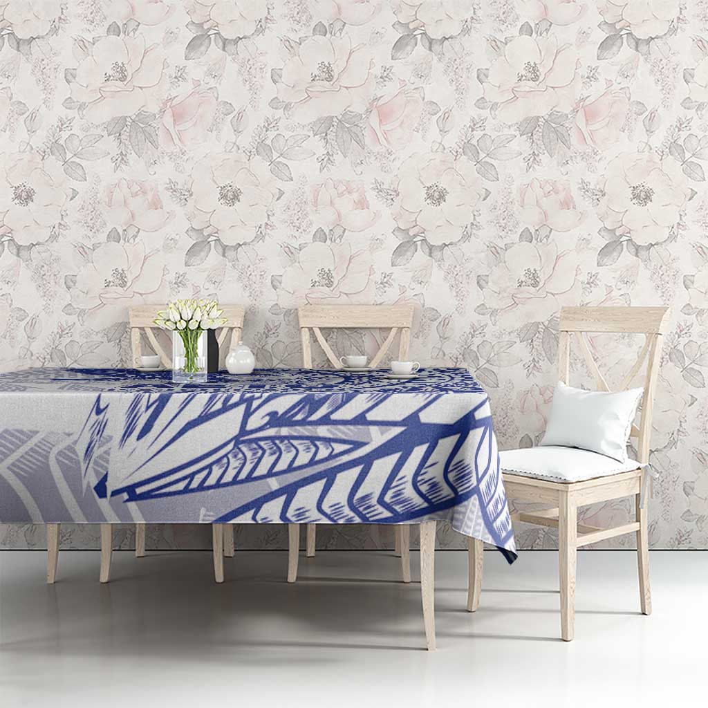 American Samoa Pago Pago Aeto Tablecloth Wingstyle Blue-White Color LT03 - Polynesian Pride