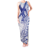 American Samoa Pago Pago Aeto Tank Maxi Dress Wingstyle Blue-White Color LT03 Women White - Polynesian Pride