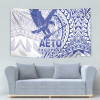 American Samoa Pago Pago Aeto Tapestry Wingstyle Blue-White Color LT03 - Polynesian Pride