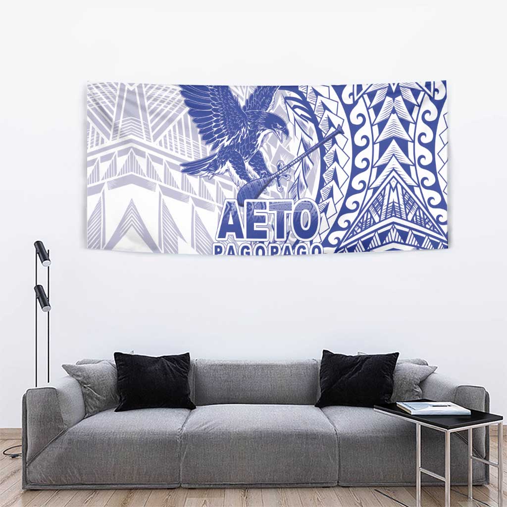 American Samoa Pago Pago Aeto Tapestry Wingstyle Blue-White Color LT03 - Polynesian Pride