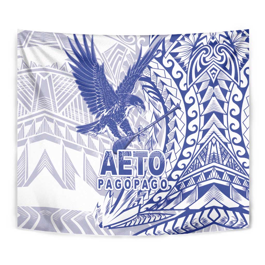 American Samoa Pago Pago Aeto Tapestry Wingstyle Blue-White Color LT03 - Polynesian Pride
