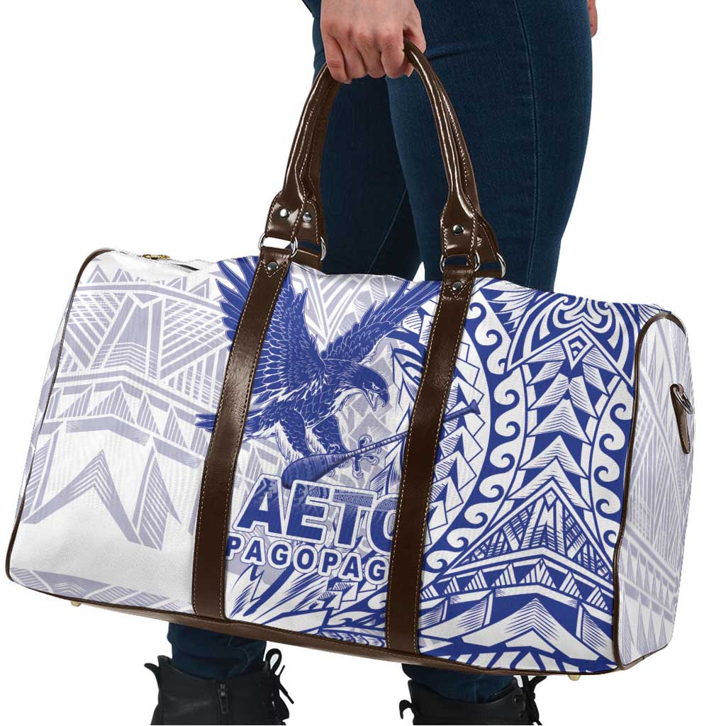 American Samoa Pago Pago Aeto Travel Bag Wingstyle Blue-White Color LT03 - Polynesian Pride