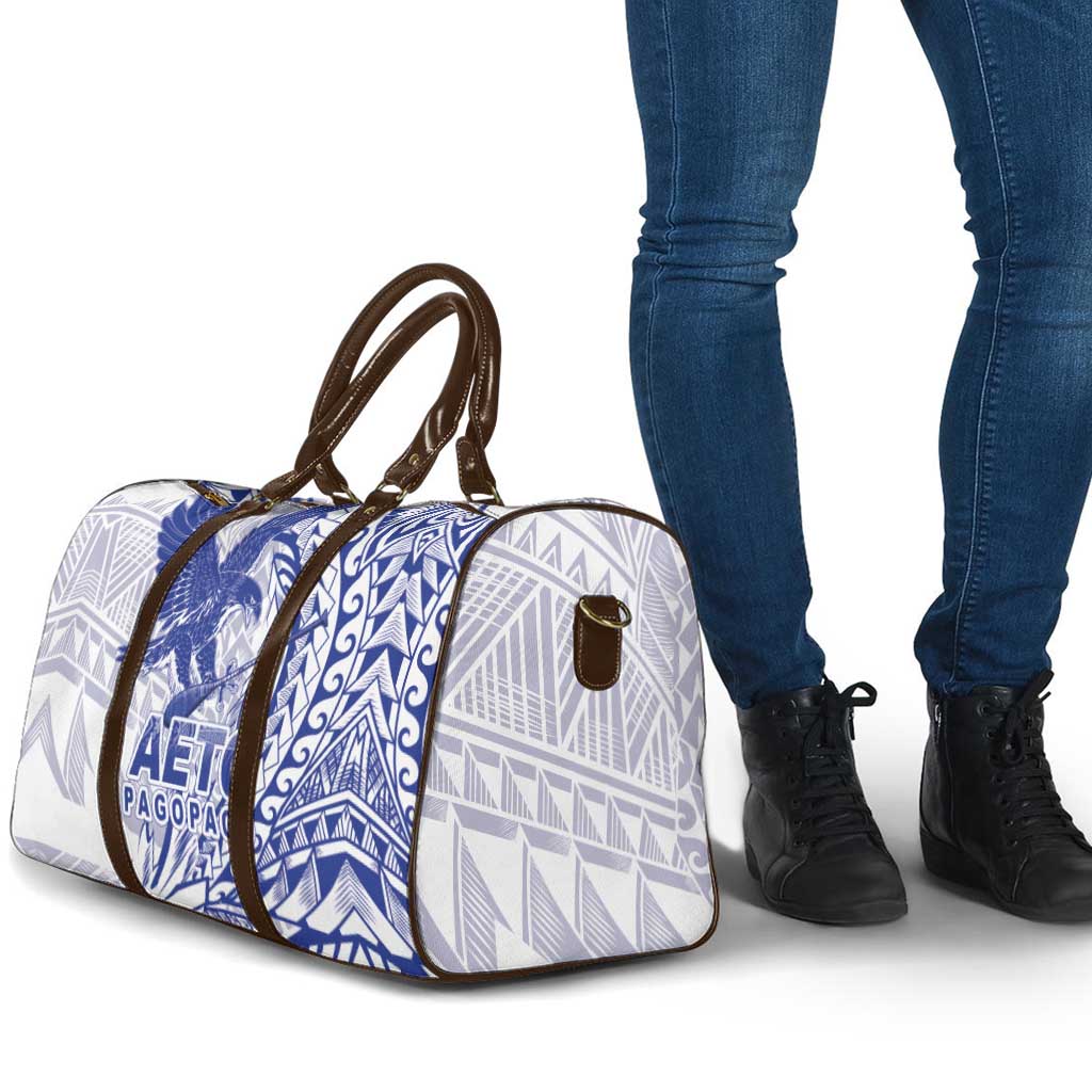 American Samoa Pago Pago Aeto Travel Bag Wingstyle Blue-White Color LT03 - Polynesian Pride