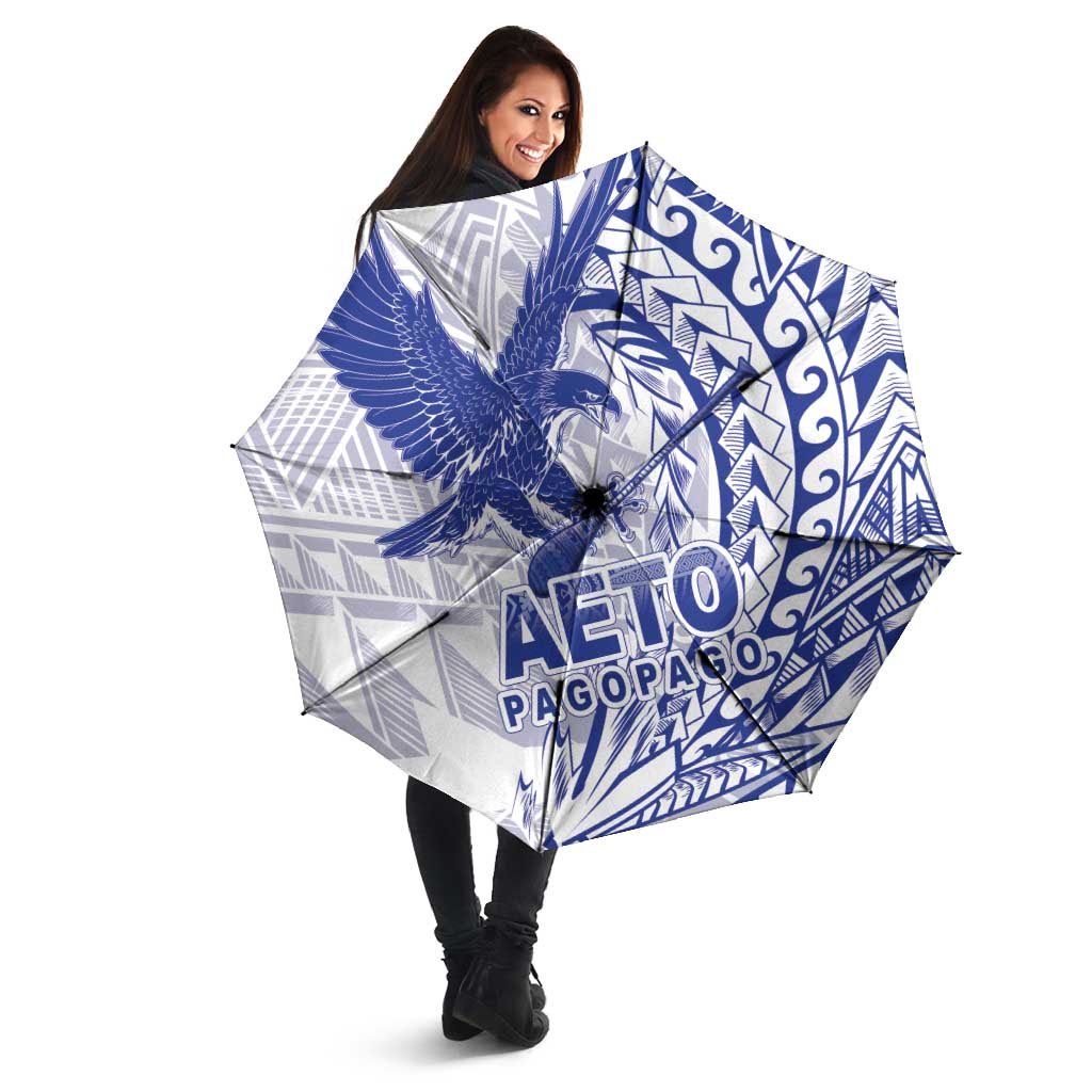 American Samoa Pago Pago Aeto Umbrella Wingstyle Blue-White Color LT03 - Polynesian Pride