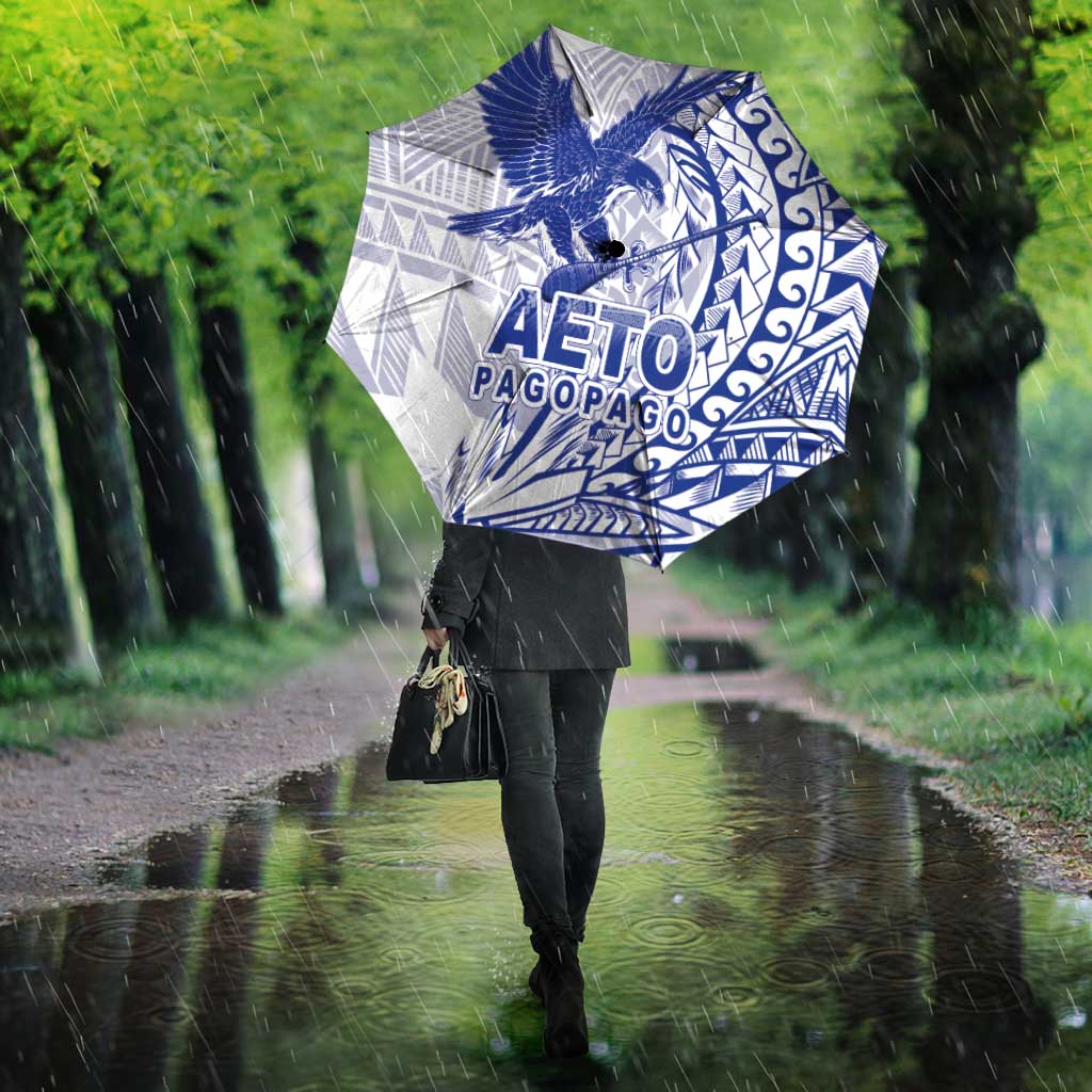 American Samoa Pago Pago Aeto Umbrella Wingstyle Blue-White Color LT03 - Polynesian Pride