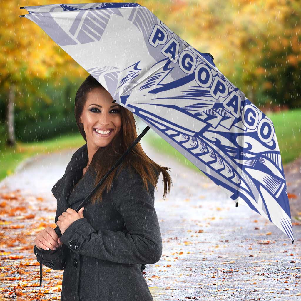 American Samoa Pago Pago Aeto Umbrella Wingstyle Blue-White Color LT03 - Polynesian Pride