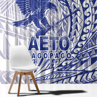 American Samoa Pago Pago Aeto Window Curtain Wingstyle Blue-White Color LT03 - Polynesian Pride