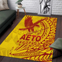American Samoa Pago Pago Aeto Area Rug Wingstyle Red-Gold Color LT03 Yellow - Polynesian Pride